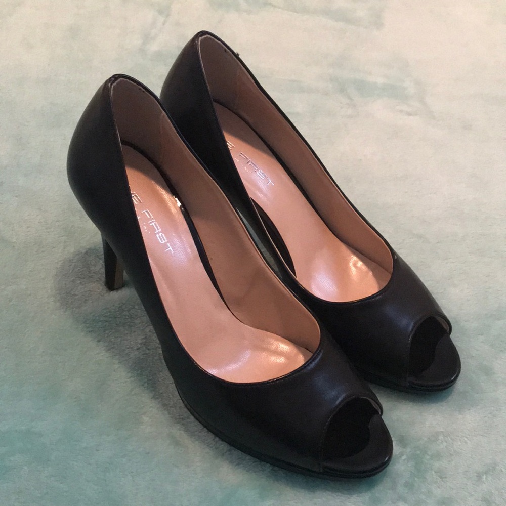 Black, Open-toed Heels